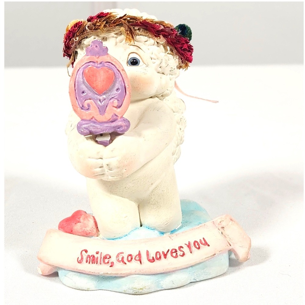 VTG 2003 Dreamsicles "Smile, God Loves You" 4" Figurine Cherub Angel READ‎